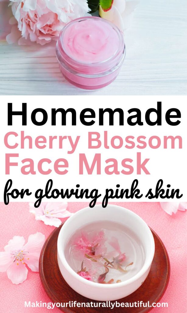 homemade cherry blossom face mask.