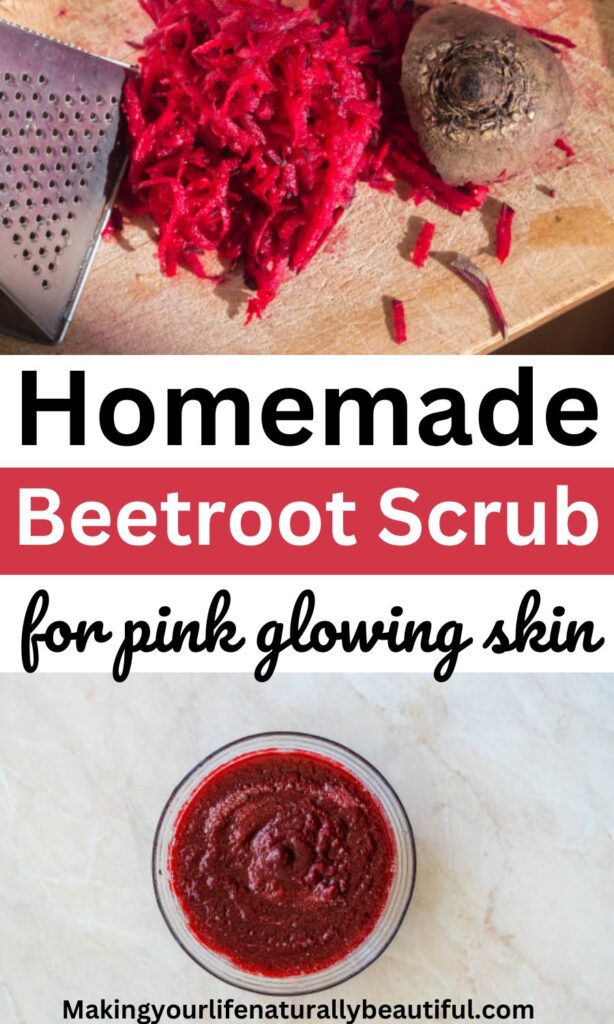 Homemade beetroot scrub recipe.
