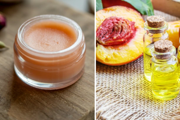 homemade peach lip balm