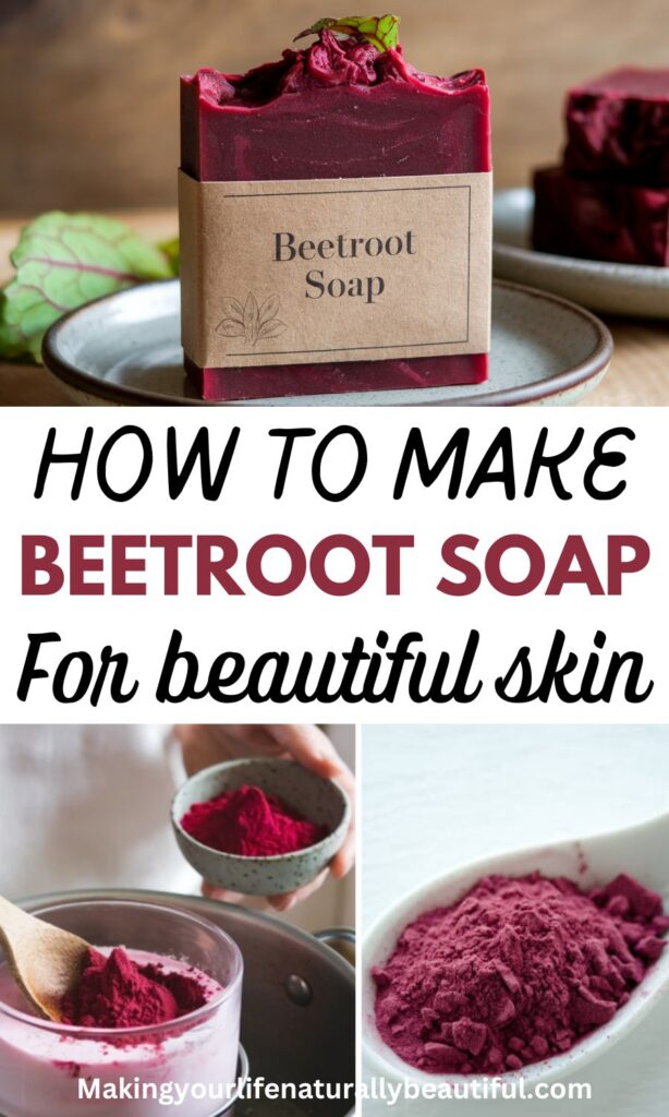 Homemade beetroot soap recipe.