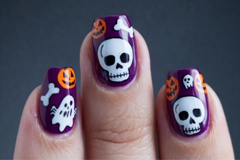Easy Halloween nail art designs