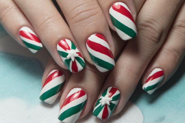 Candy Christmas nails