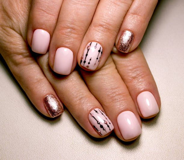 pink nail art