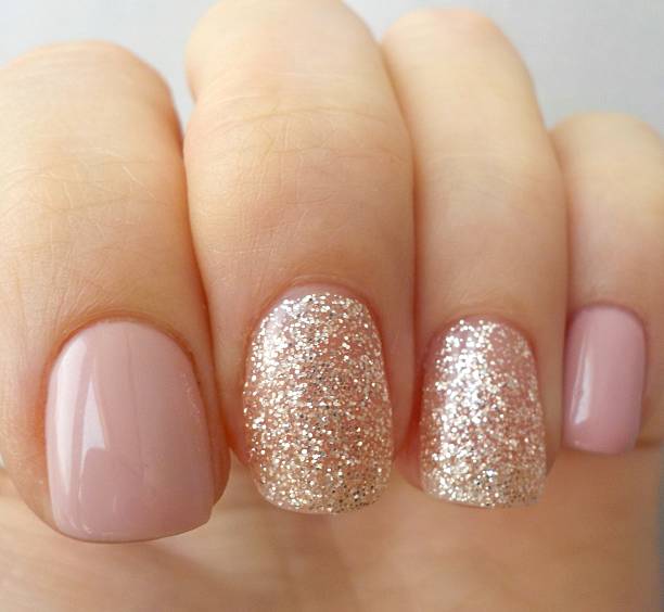 nude pink nail art