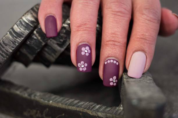 purple nail art