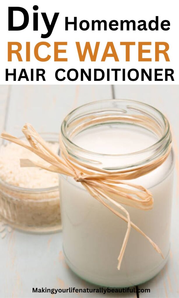 Homemade rice water hair conditioner recipe.