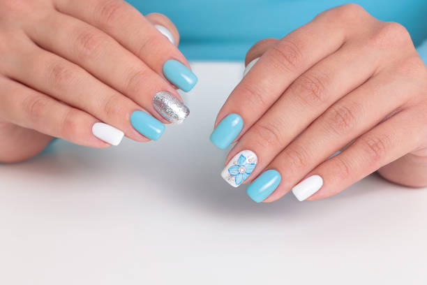Baby blue nails for summers