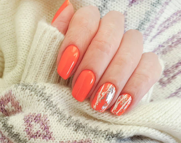 Nails with taupe dress