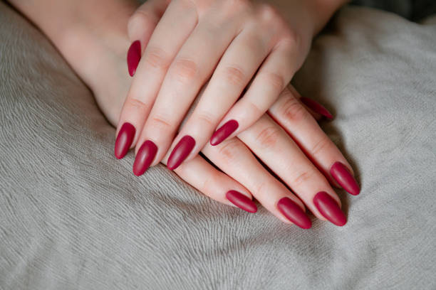 nails with taupe outfit