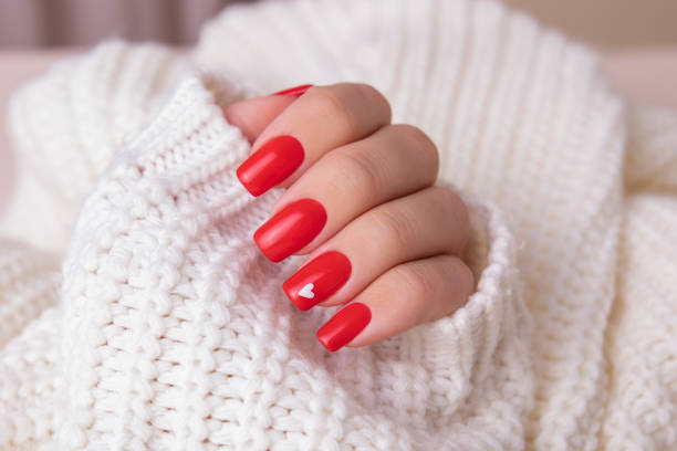 red nail art