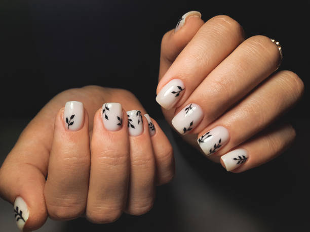 white nail art
