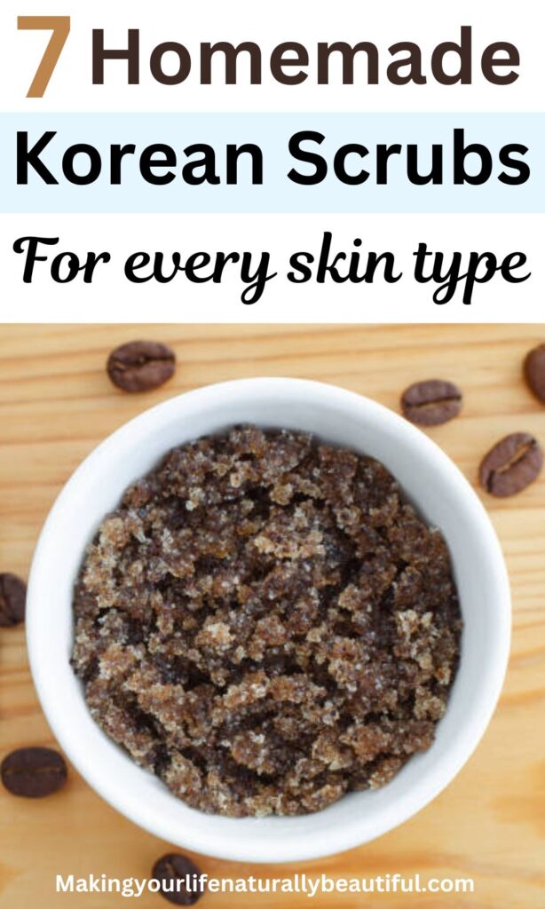 Homemade Korean scrubs for glowing skin.