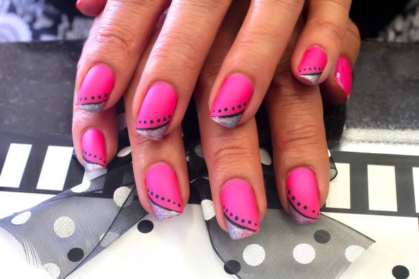 hot pink nail designs