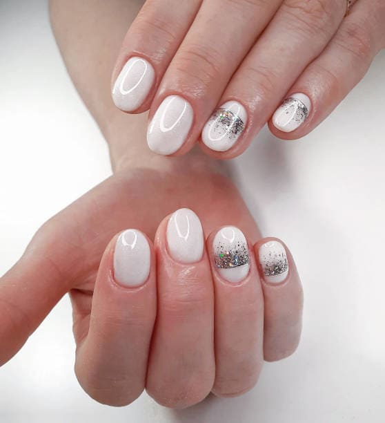 white nail art