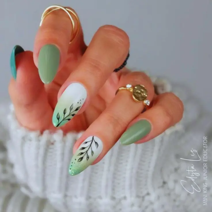 Leaf nail designs