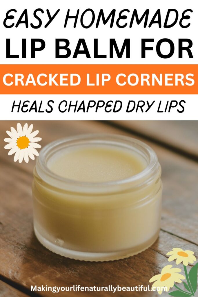 Homemade lip balm for cracked lip corners.