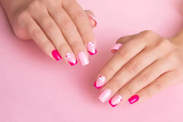 Pink summer nails