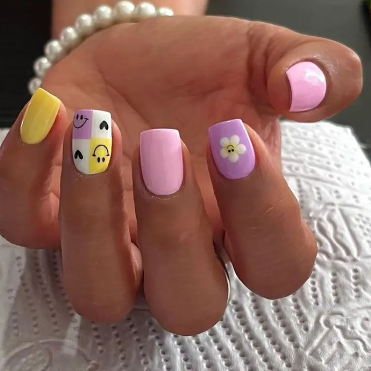 Cute emoji nails