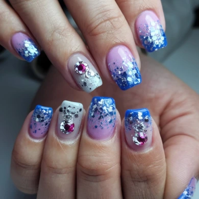 Glitter Ombre nails