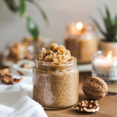 homemade walnut scrub