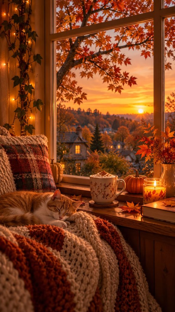 cat fall wallpaper for phone