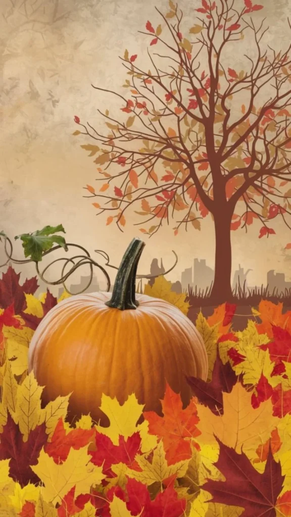 Autumn background for mobile phone