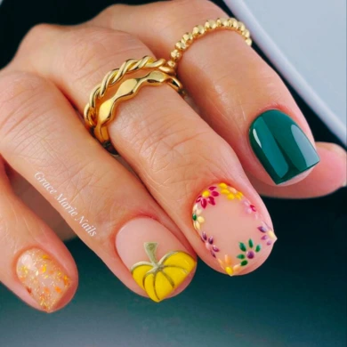 short Thanksgiving nails