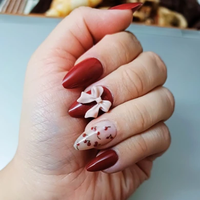 Almond Thanksgiving nail designs 