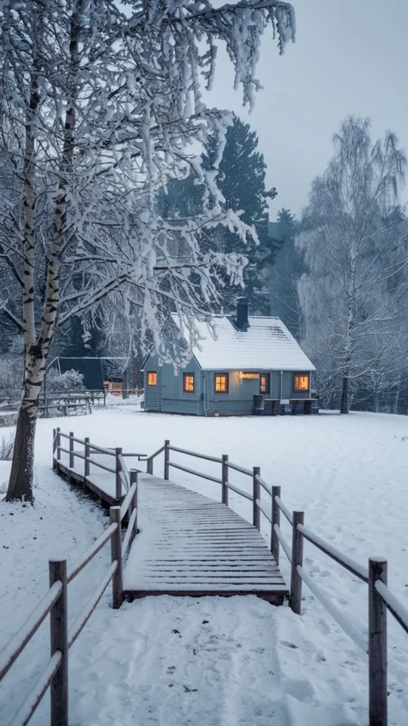 winter cottage wallpapers