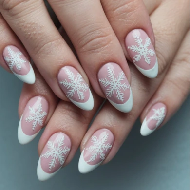 Easy Snowflakes nail art design