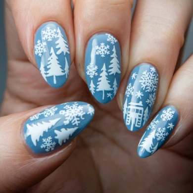 Snowflakes nail art ideas