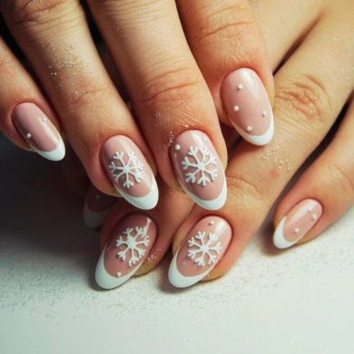 Snowflakes nail art ideas