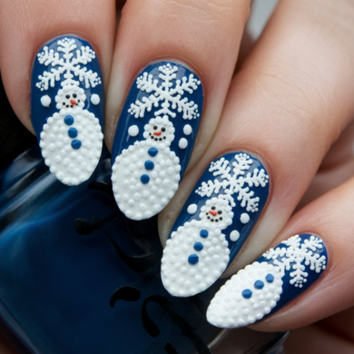 Snowflakes nail art designs