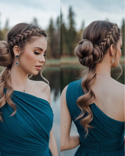 Simple hairstyles with one shoulder dress