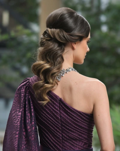 best hairstyles with one shoulder dress