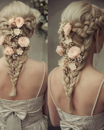 wedding hairstyle with spaghetti strap dress