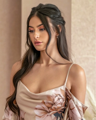 Open hairstyles with spaghetti strap dress