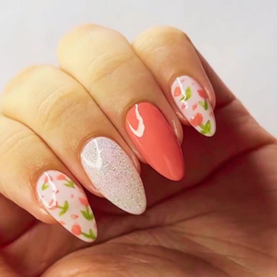 tulip flower nail designs