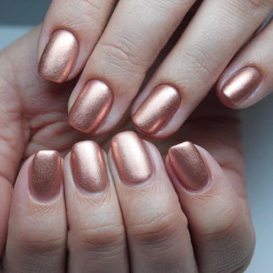 Rose gold nails