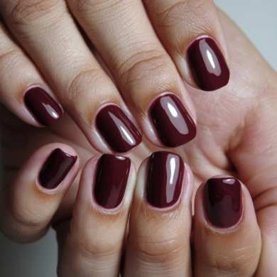 Burgundy nails