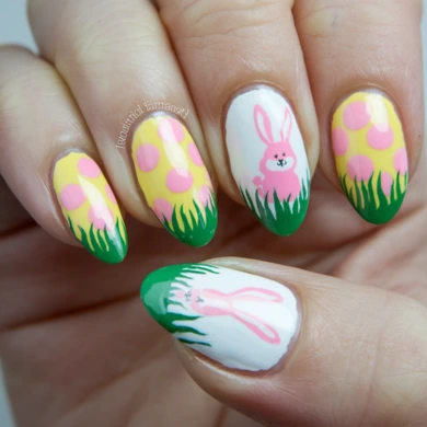 Easter garden nails