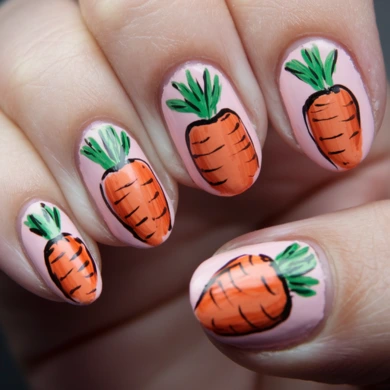 Carrot nails for easter