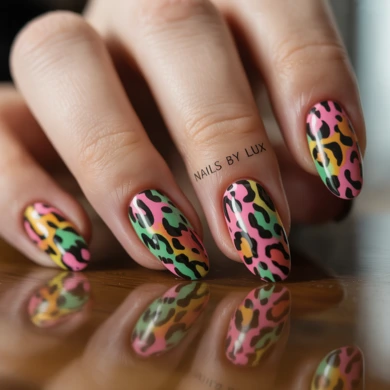 cute leopard print nails