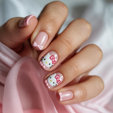 Hello kitty nail ideas