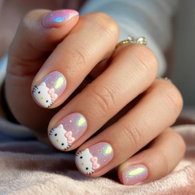 Hello kitty nail designs