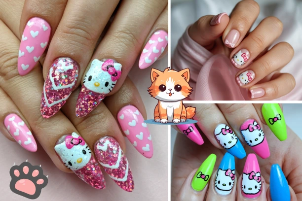 hello kitty nail ideas