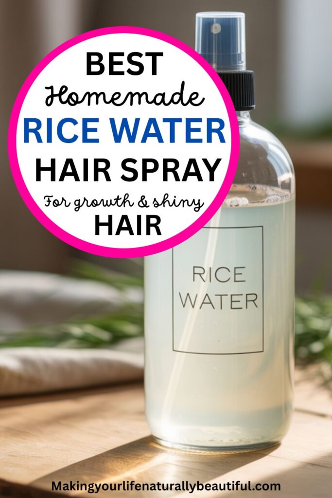 Homemade rice water hair spray.