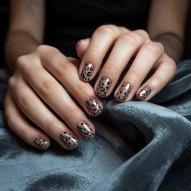 simple and easy leopard print nails