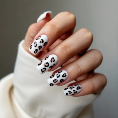 simple leopard nails