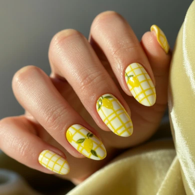 cute lemon nail art ideas